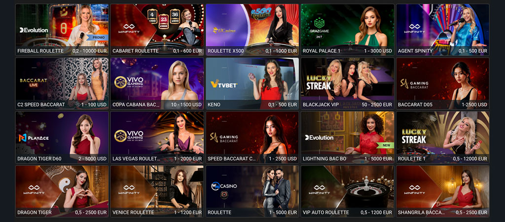 888Starz, élő kaszinó játékok kínálat, blackjack