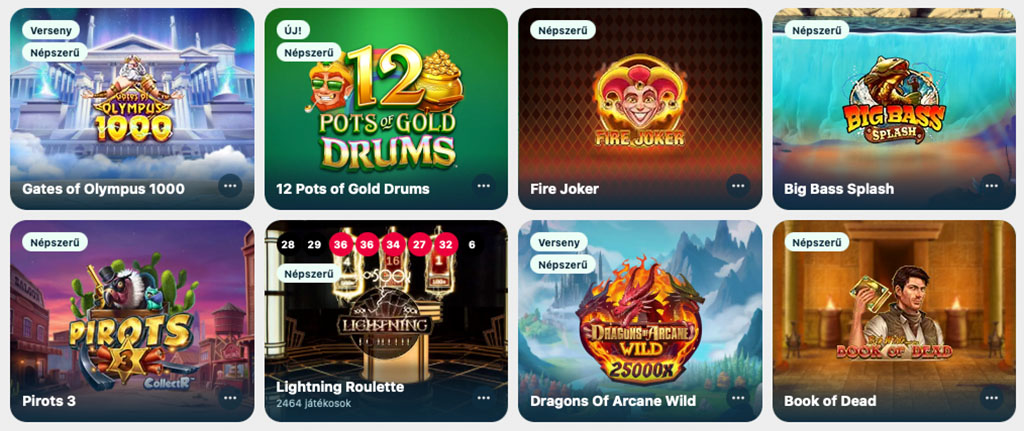 BoaBet Casino, Változatos kaszinójátékok