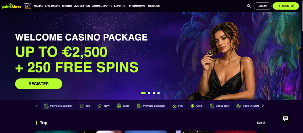 PalmSlots, online casino, mobil kaszinó