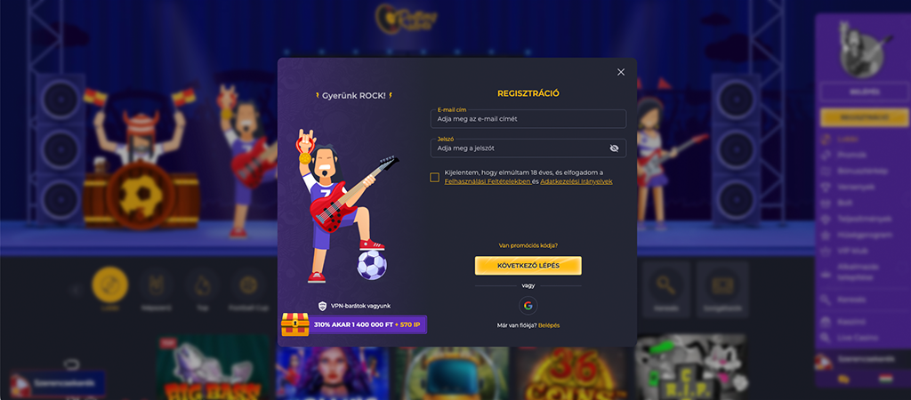 Így regisztrálj a Rolling Slots kaszinó felületére 5 lépésben