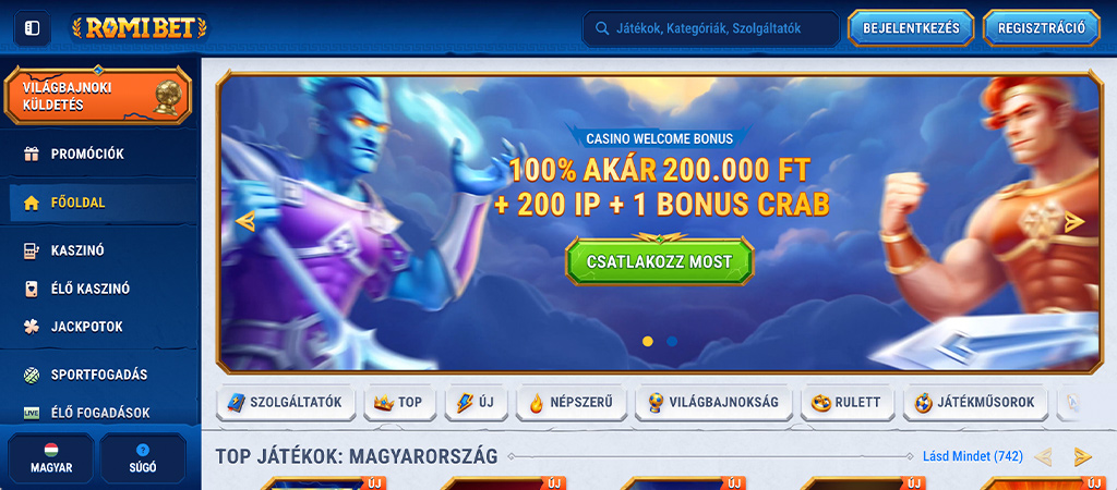 Romibet Casino bónuszok és promóciók 2026