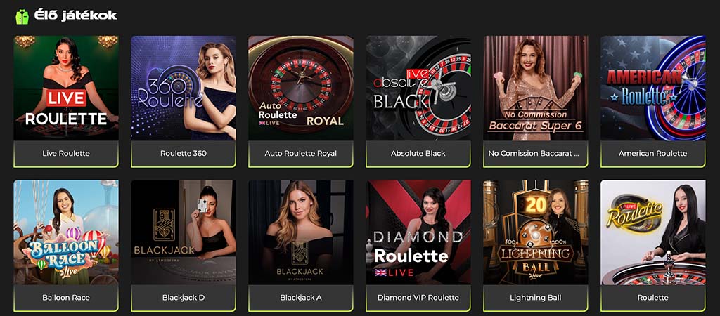 Betovo Casino, élő kaszinó játékok, live roulette