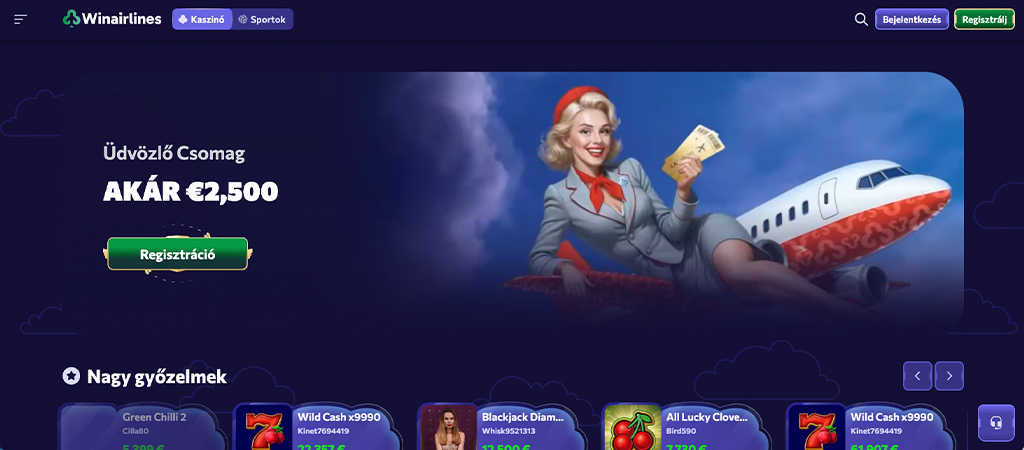 Winairlines Casino bónuszok és promóciók 2026