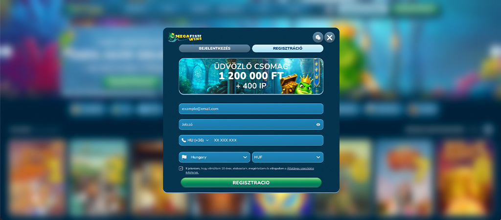 Így regisztrálj a MegaFishWins kaszinó felületére 5 lépésben