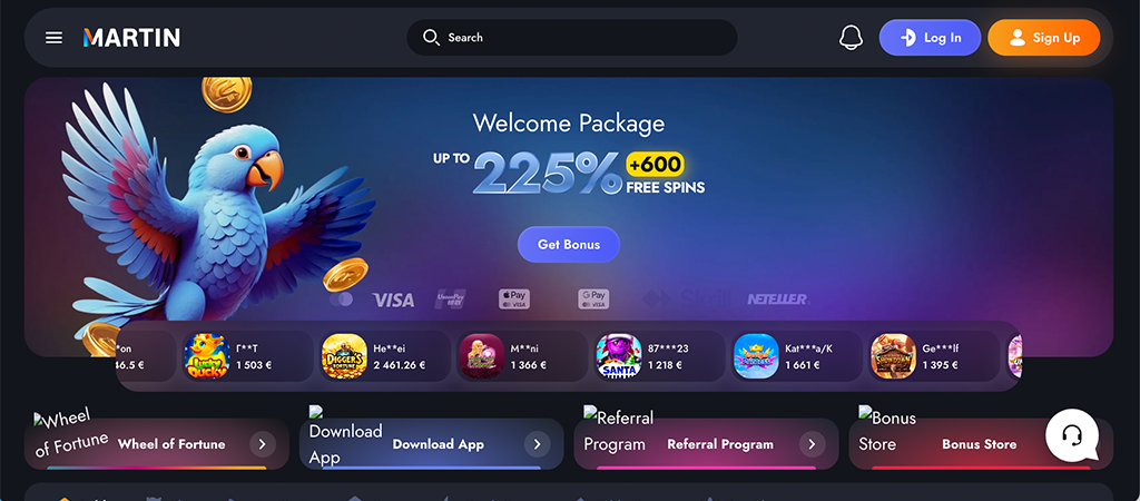 Martin Casino bónuszok és promóciók 2026 