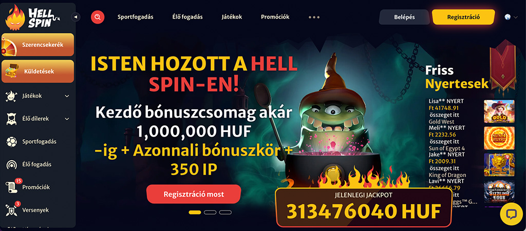 HellSpin casino, kezdő bónuszcsomag, mobil kaszinó