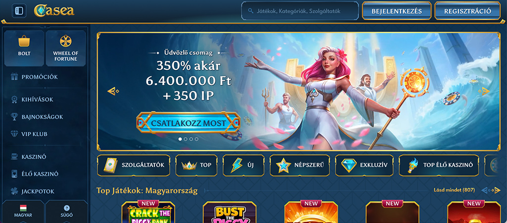 Casea bónuszok és promóciók 2026, online kaszinó