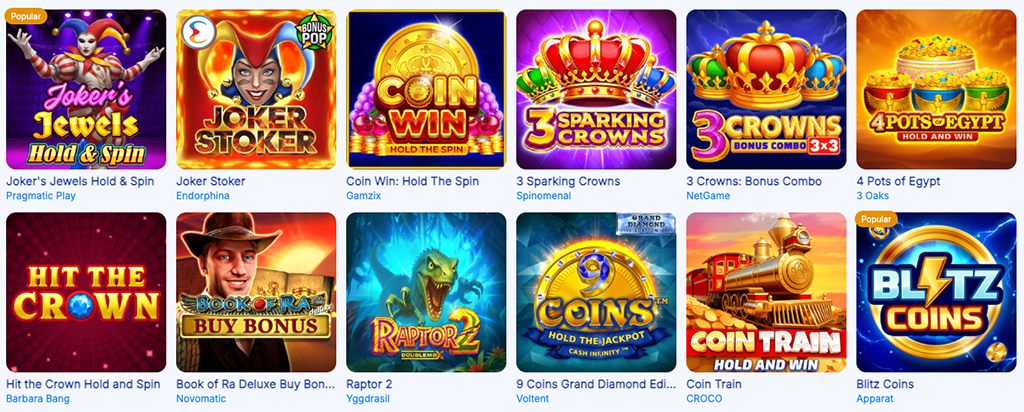 Mr.Bet casino, játékkínálat, játékszolgáltatók