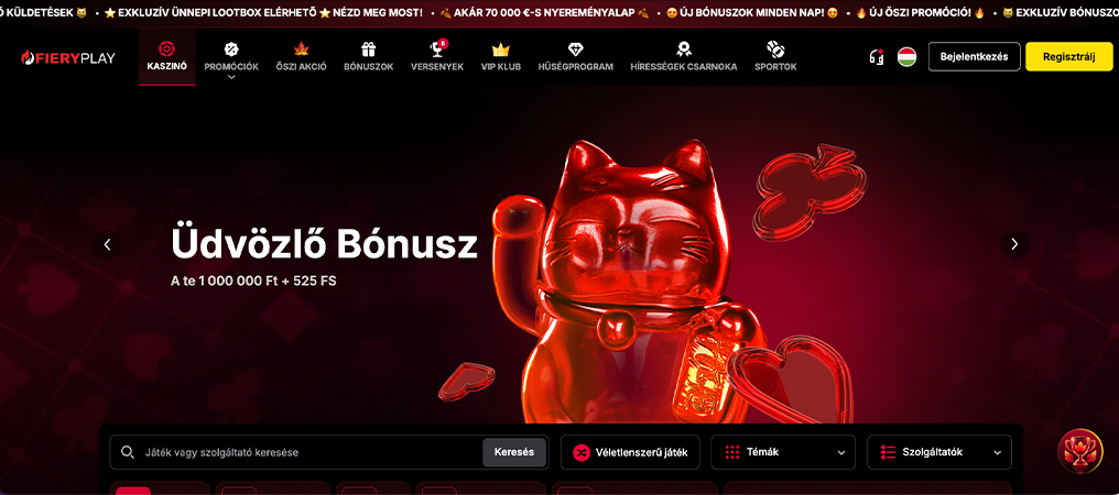 FieryPlay Casino bónuszok és promóciók 2026