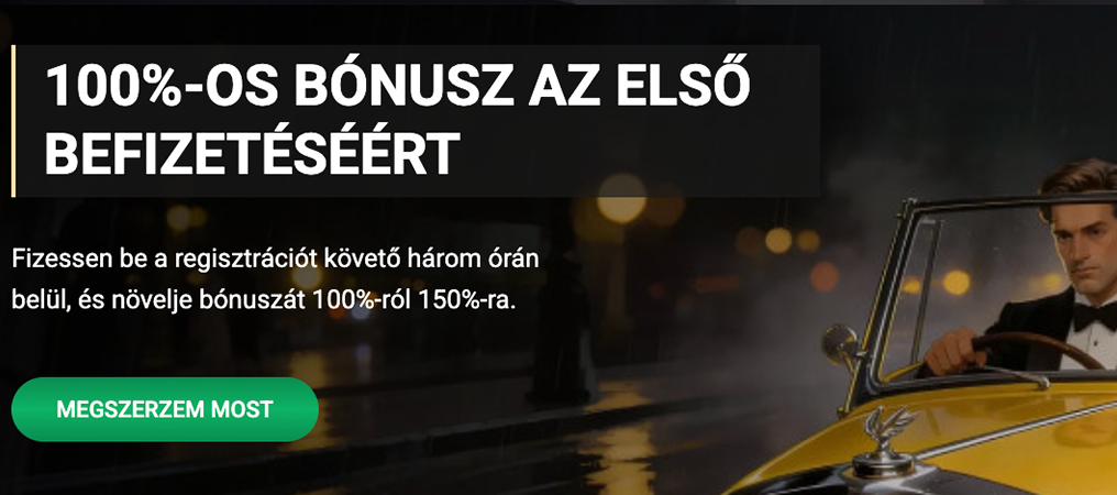 első befizetési bónusz, akár 120000 Ft, 150%-os bónusz 3 órán belül, piros kockák, zsetonok, arany kulcs, kaszinó hangulat