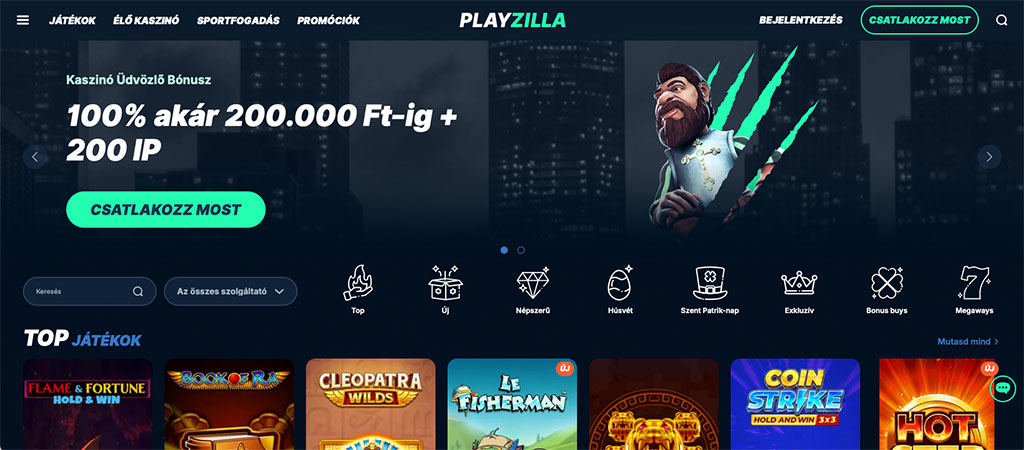 ingyen pörgetés, Playzilla üdvözlő bónusz