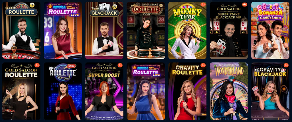 Élő kaszinó, játékok a Playzilla, online casino