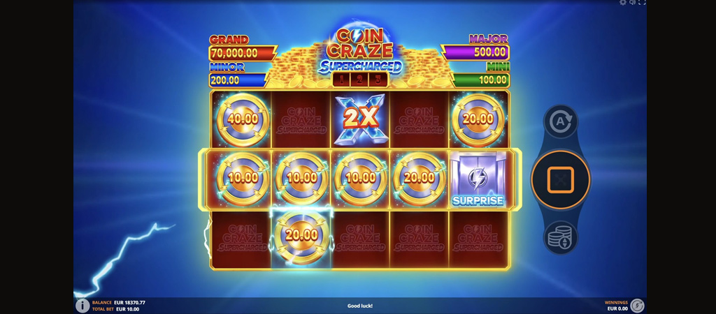 Coin Craze: Supercharged, új online nyerőgép