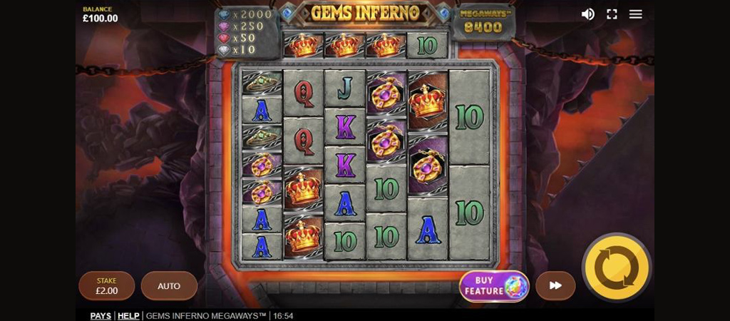 Gems Inferno, nyerőgép, online kaszinó