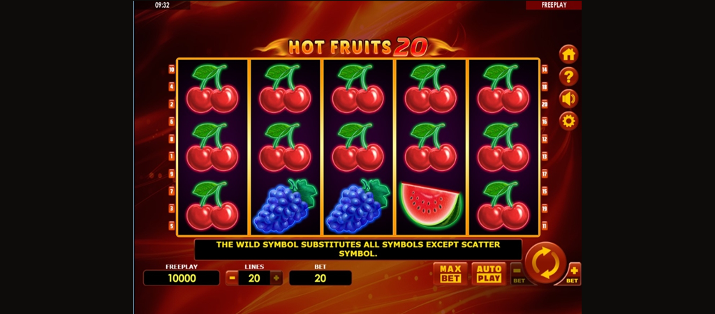 Hot Fruits 20 alaptudnivalók, kaszinó játék