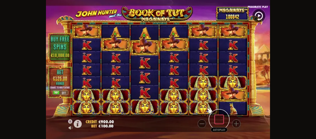 Ingyenes pörgetések a Book of Tut Megaways casino játékban