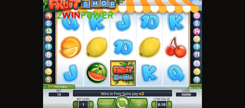 Fruit Shop casino játékban, nyerőgépek