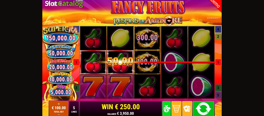 Fancy Fruits látványvilága, online kaszinó