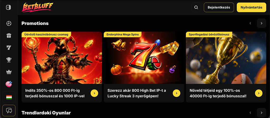 Betbluff bónuszok és promóciók 2026, casino online